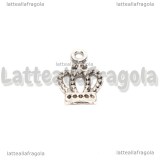 Charm Corona in metallo argento antico 14x10mm