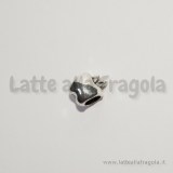 Mela foro largo in metallo argento antico 10x8mm