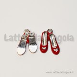 Charm Scarpette rosse Dorothy in metallo smaltato 19x14mm